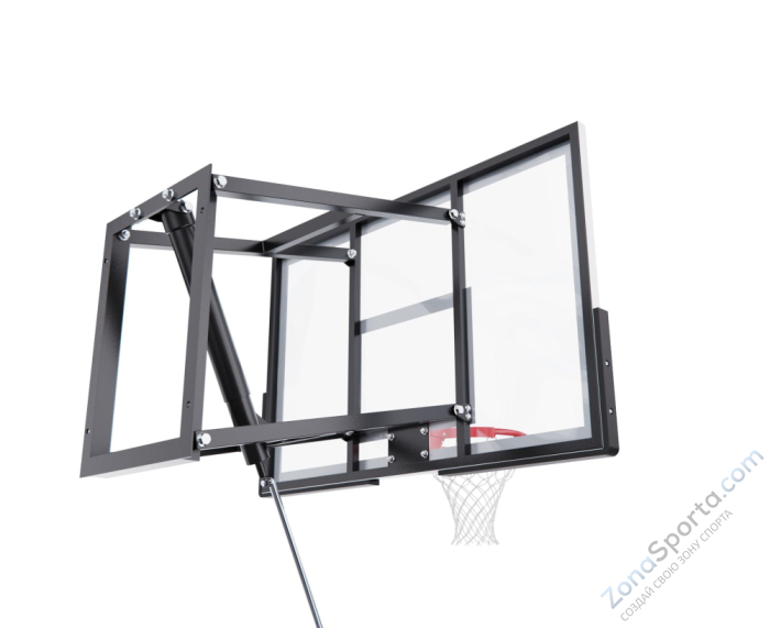 Баскетбольный щит DFC со съёмным регулятором высоты, стекло 6 мм, 120 х 80 см