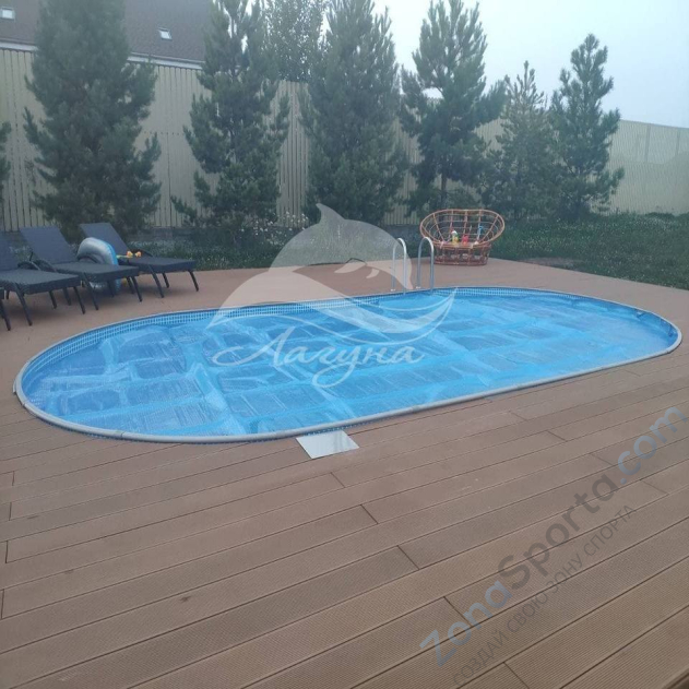 Бассейн Лагуна ТМ244 овальный вкапываемый 4 х 2 х 1,25 м