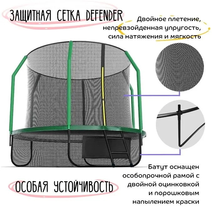 Батут с защитной сеткой KedaJump Jumpinator 12FT
