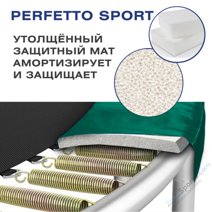 Батут с защитной сеткой Perfetto Sport Premium Moving 12 диаметр 3,70 м зеленый Батут с защитной сеткой Perfetto Sport Premium Moving 12 диаметр 3,70 м зеленый