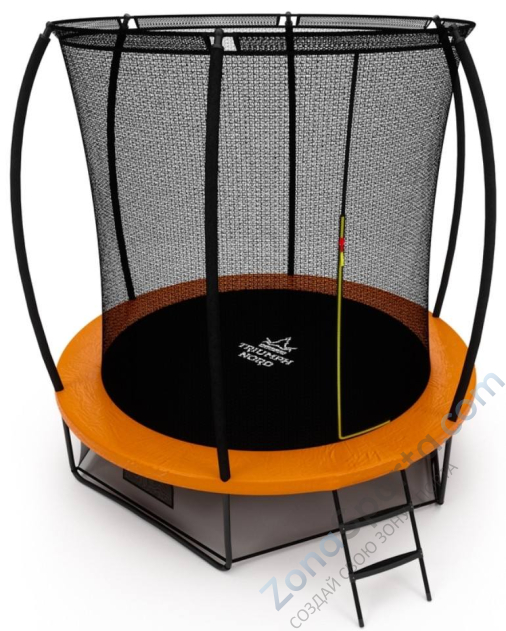 Батут Triumph Nord Премиальный Серый/Оранжевый 244 см