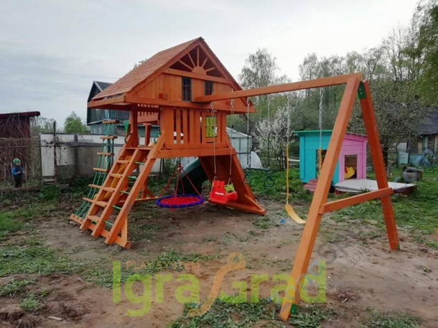 Деревянная детская площадка для дачи Igragrad Крепость Фани Deluxe 2