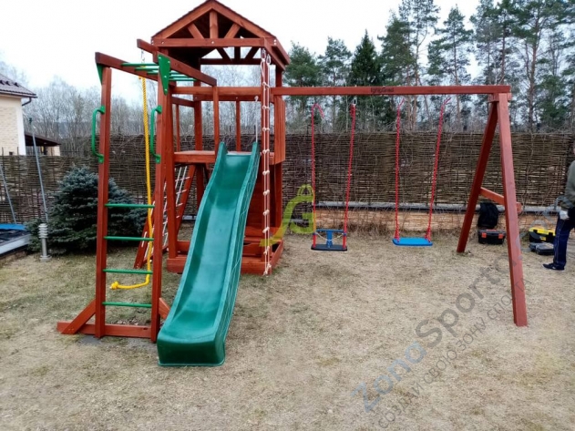 Деревянная детская площадка для дачи Igragrad Панда Фани Gride с рукоходом