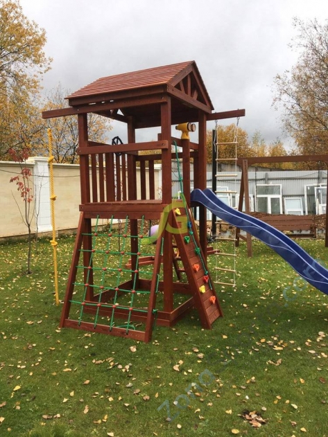 Деревянная детская площадка для дачи Igragrad Панда Фани Tower скалодром