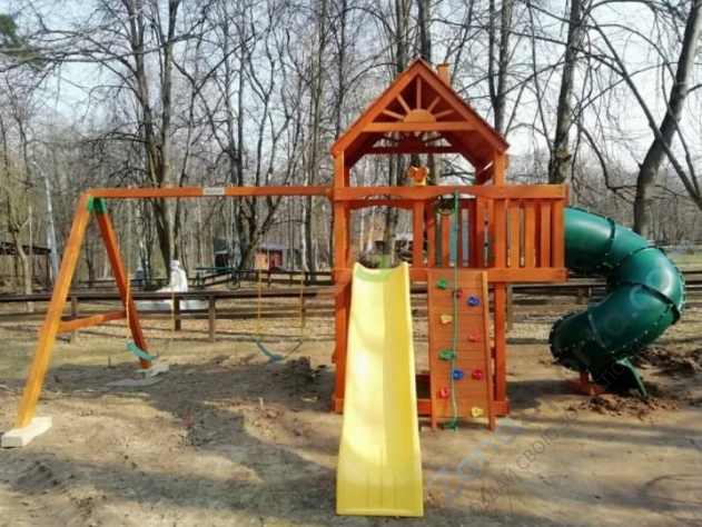 Деревянная детская площадка для дачи Igragrad Шато с трубой (Дерево)