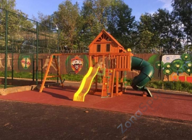 Деревянная детская площадка для дачи Igragrad Шато с трубой (Домик)