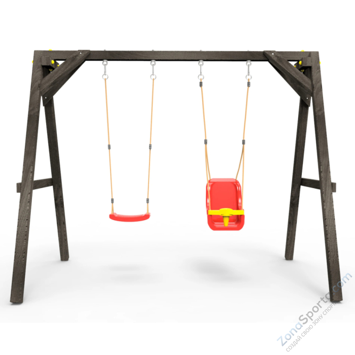 Деревянные качели Пикник 2 Black (качели для малышей качели долька) Деревянные качели Пикник 2 Black (качели для малышей качели долька)