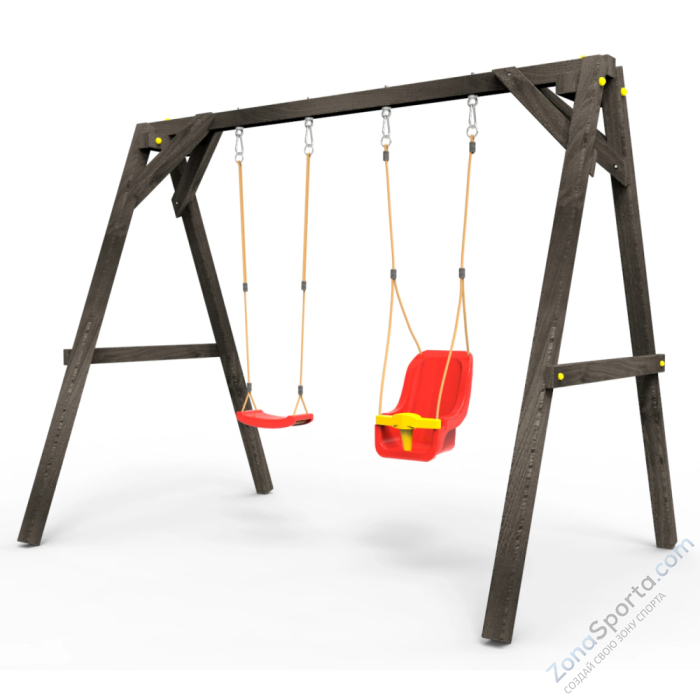 Деревянные качели Пикник 2 Black (качели для малышей качели долька) Деревянные качели Пикник 2 Black (качели для малышей качели долька)