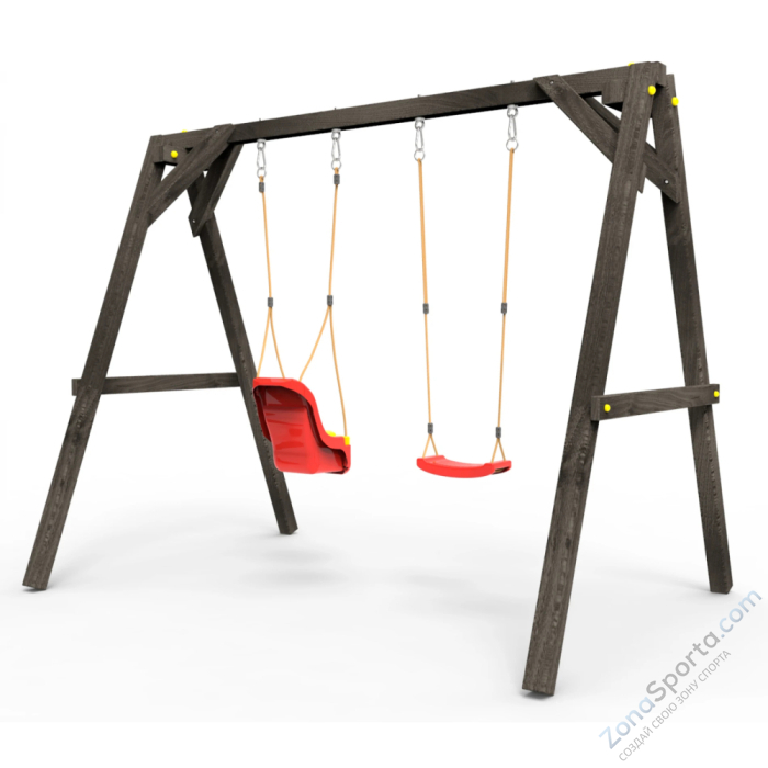 Деревянные качели Пикник 2 Black (качели для малышей качели долька) Деревянные качели Пикник 2 Black (качели для малышей качели долька)