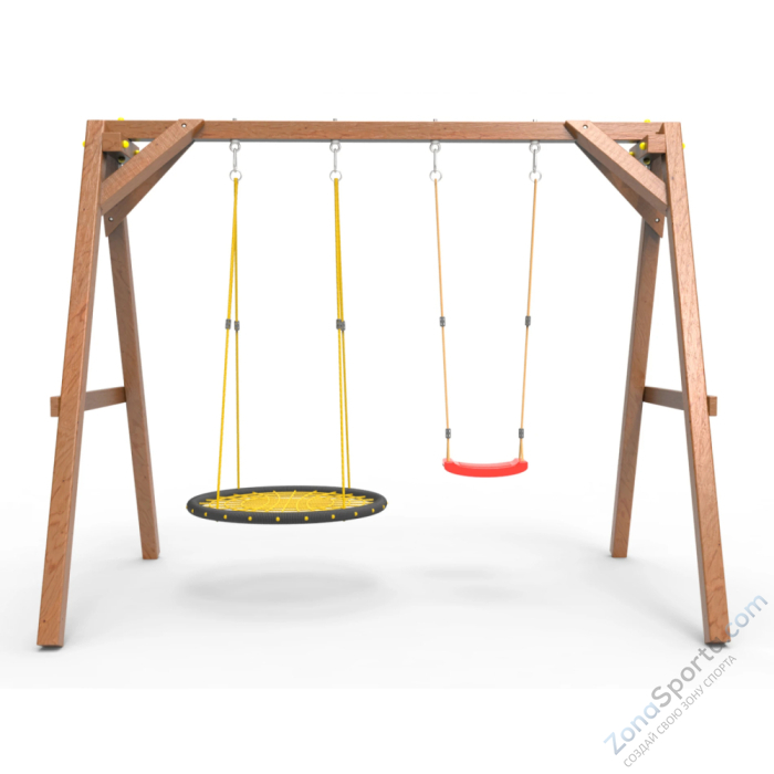 Деревянные качели Пикник 2 Оптимус (качели гнездо 1м качели долька) Деревянные качели Пикник 2 Оптимус (качели гнездо 1м качели долька)