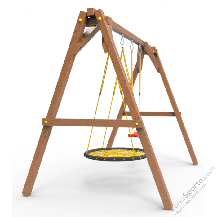 Деревянные качели Пикник 2 Оптимус (качели гнездо 1м качели долька) Деревянные качели Пикник 2 Оптимус (качели гнездо 1м качели долька)