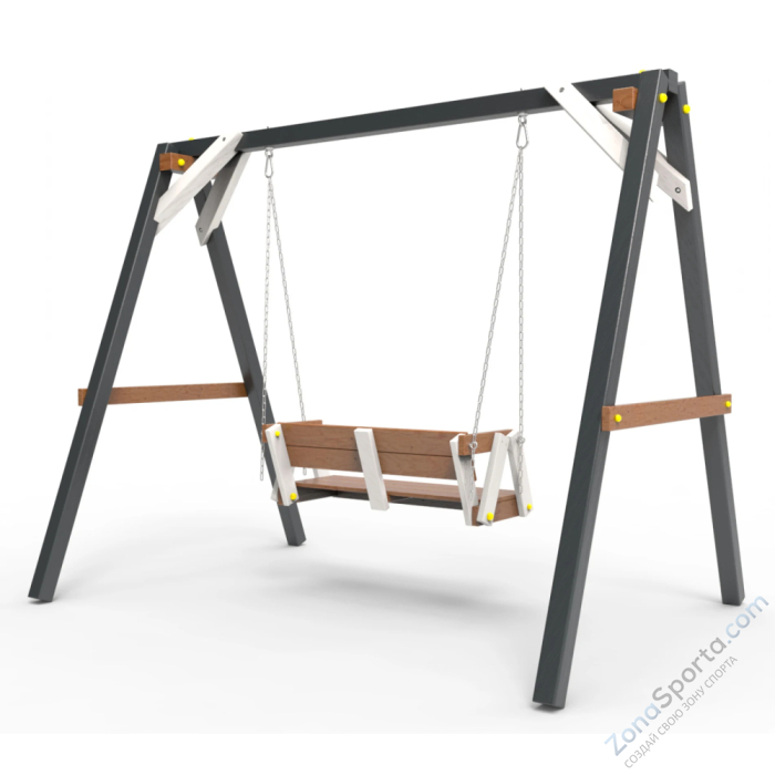 Деревянные качели Пикник 2 Ультра (диванчик на цепях)