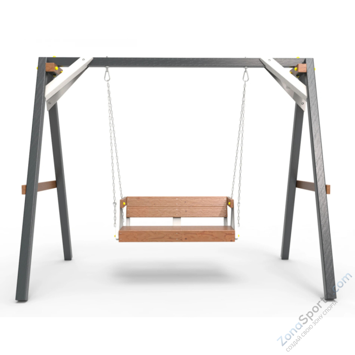 Деревянные качели Пикник 2 Ультра (диванчик на цепях)