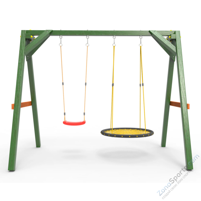 Деревянные качели Пикник 2 Вега (качели гнездо 1м качели долька) Деревянные качели Пикник 2 Вега (качели гнездо 1м качели долька)