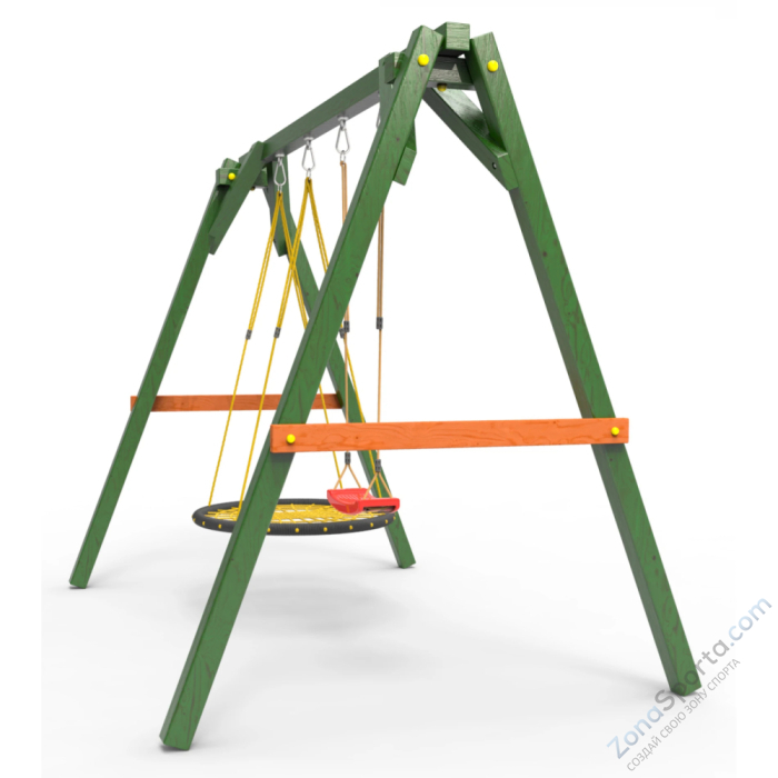 Деревянные качели Пикник 2 Вега (качели гнездо 1м качели долька) Деревянные качели Пикник 2 Вега (качели гнездо 1м качели долька)