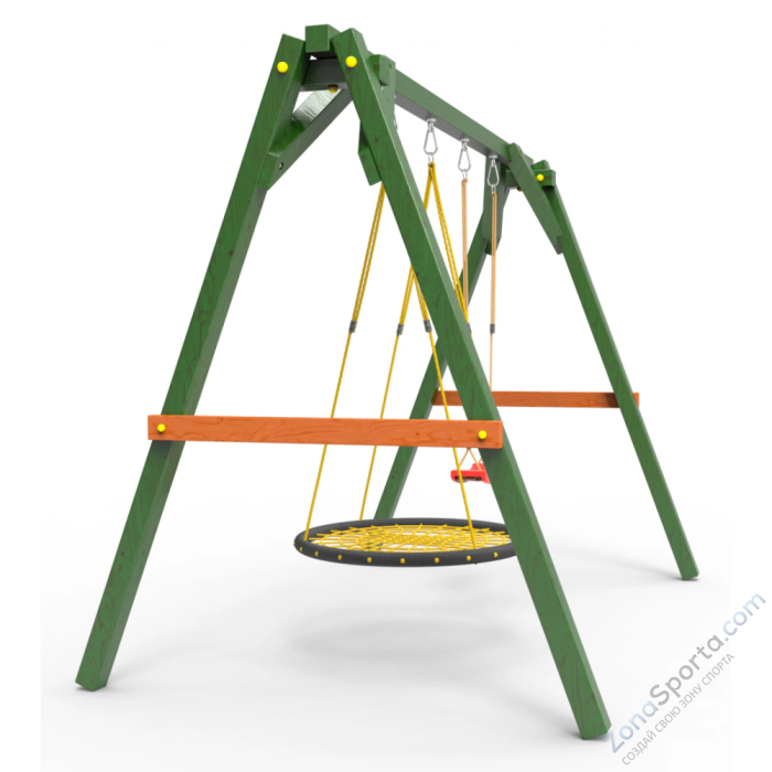 Деревянные качели Пикник 2 Вега (качели гнездо 1м качели долька) Деревянные качели Пикник 2 Вега (качели гнездо 1м качели долька)