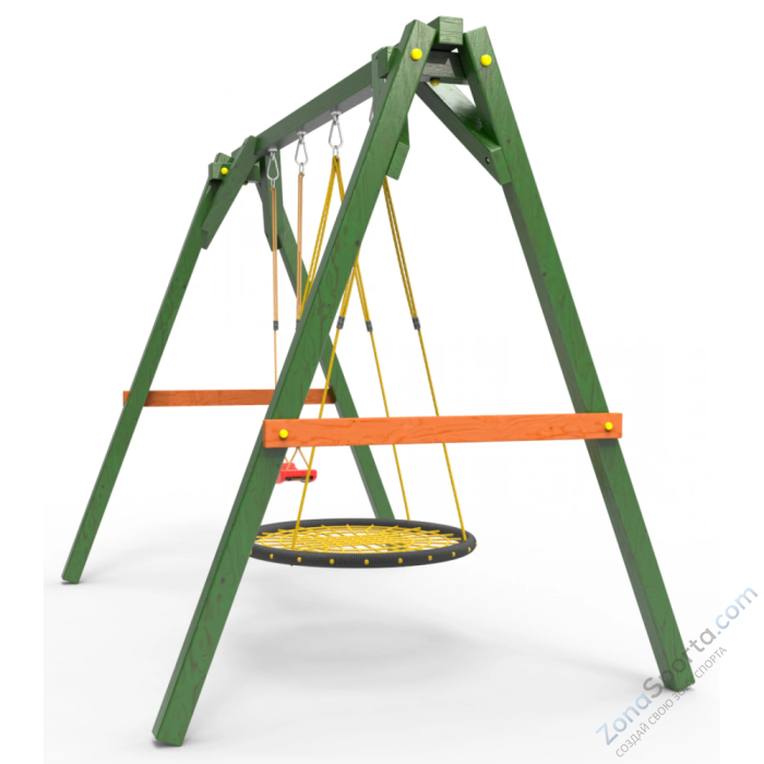 Деревянные качели Пикник 2 Вега (качели гнездо 1м качели долька) Деревянные качели Пикник 2 Вега (качели гнездо 1м качели долька)