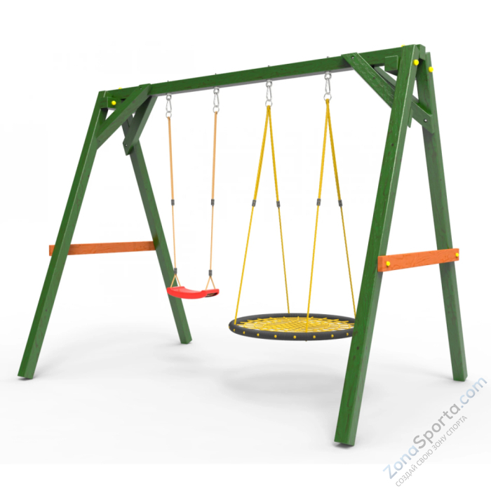 Деревянные качели Пикник 2 Вега (качели гнездо 1м качели долька) Деревянные качели Пикник 2 Вега (качели гнездо 1м качели долька)