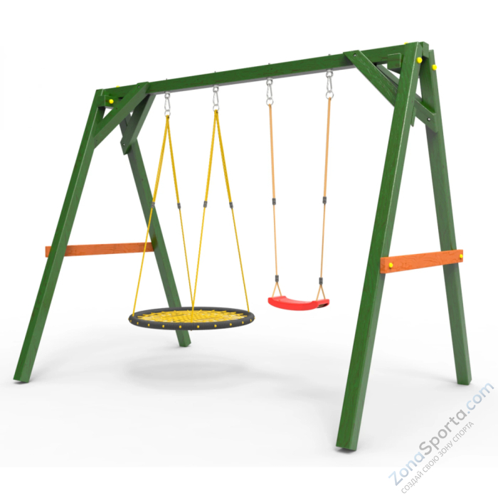 Деревянные качели Пикник 2 Вега (качели гнездо 1м качели долька) Деревянные качели Пикник 2 Вега (качели гнездо 1м качели долька)