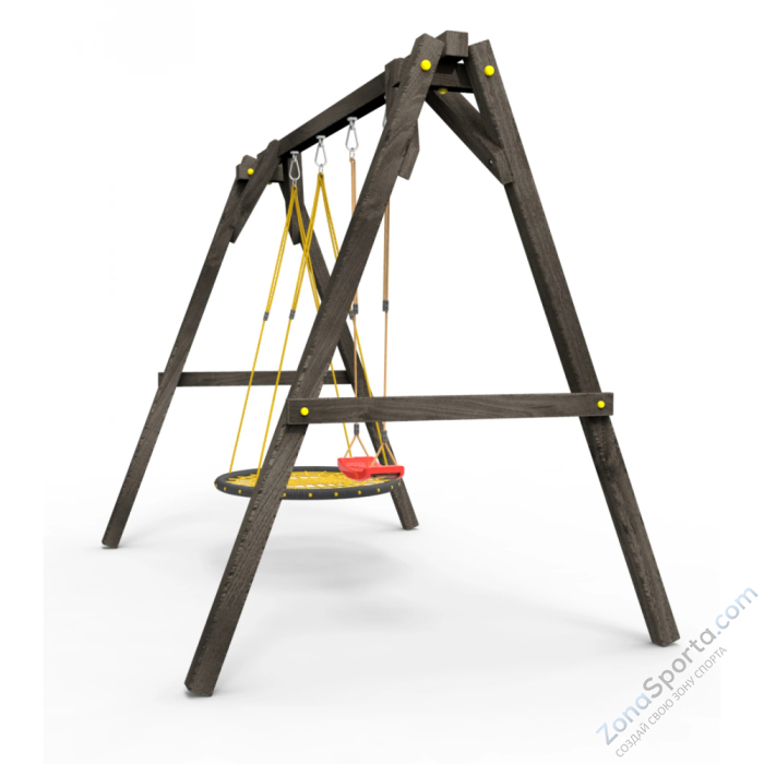 Деревянные качели Пикник 2 Black (качели гнездо 1м качели долька) Деревянные качели Пикник 2 Black (качели гнездо 1м качели долька)