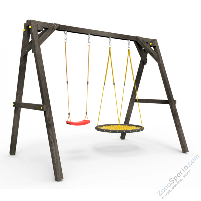 Деревянные качели Пикник 2 Black (качели гнездо 1м качели долька) Деревянные качели Пикник 2 Black (качели гнездо 1м качели долька)