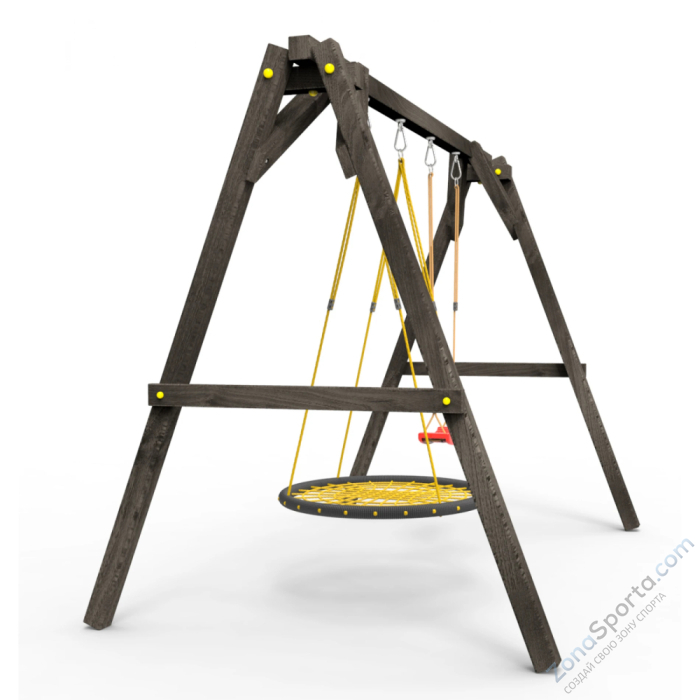 Деревянные качели Пикник 2 Black (качели гнездо 1м качели долька) Деревянные качели Пикник 2 Black (качели гнездо 1м качели долька)