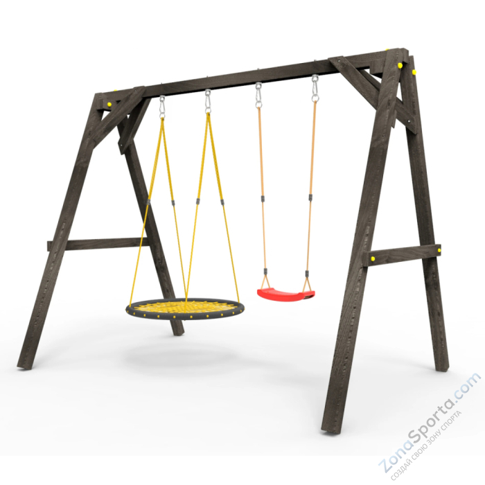 Деревянные качели Пикник 2 Black (качели гнездо 1м качели долька) Деревянные качели Пикник 2 Black (качели гнездо 1м качели долька)