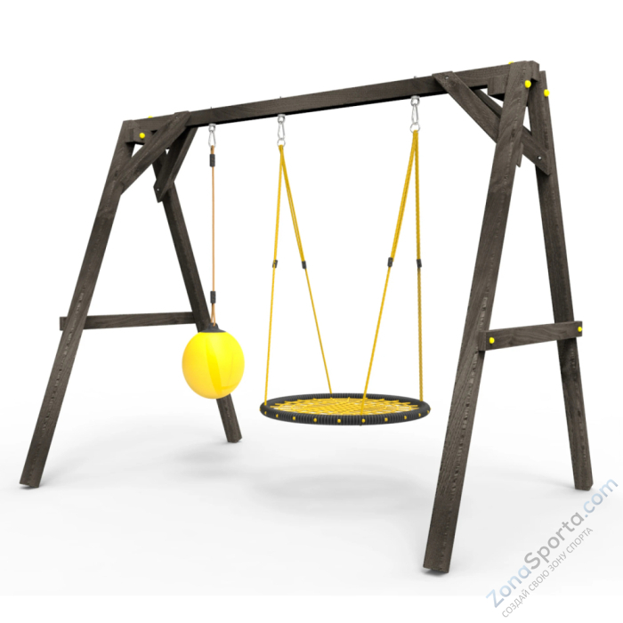 Деревянные качели Пикник 2 Black (качели гнездо 1м качели drop)