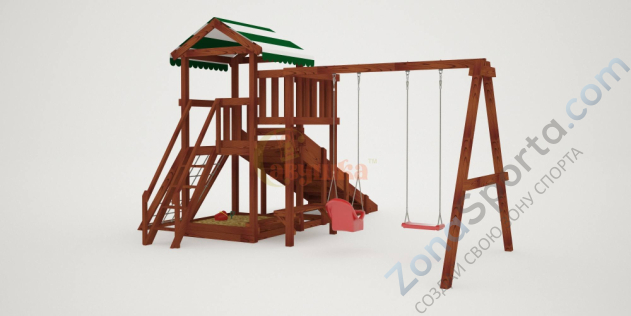 Детская площадка Савушка Мастер 2 (Махагон) 4 сезона