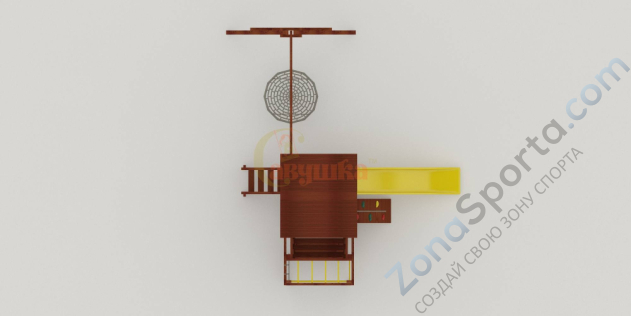 Детская площадка Савушка Мастер 3 с качелями Гнездо 1 метр (Махагон)