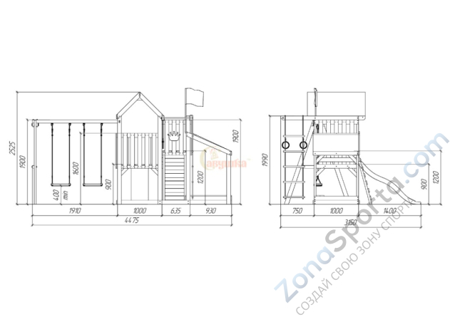 Детская площадка Савушка TooSun (Тусун) 3 с песочницей