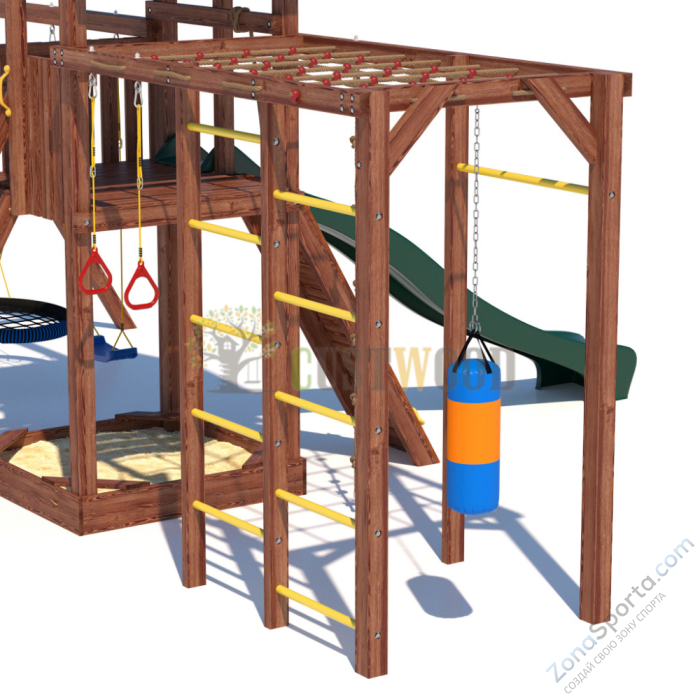 Детская деревянная игровая площадка для улицы дачи CustWood Active 5