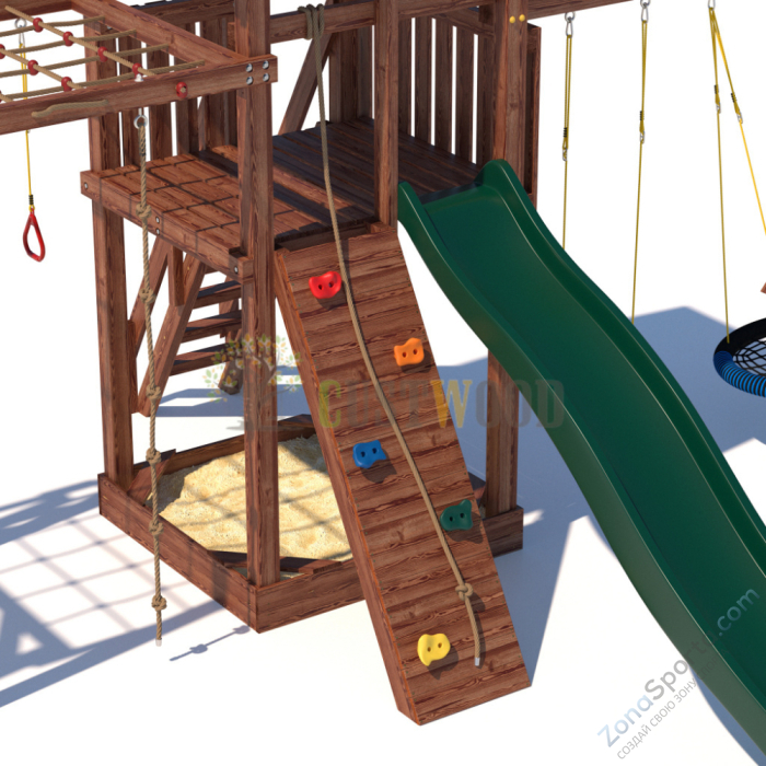 Детская деревянная игровая площадка для улицы дачи CustWood Active 5