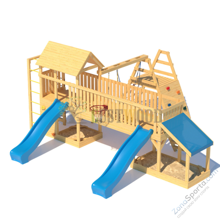 Детская деревянная игровая площадка для улицы дачи CustWood Scout S12