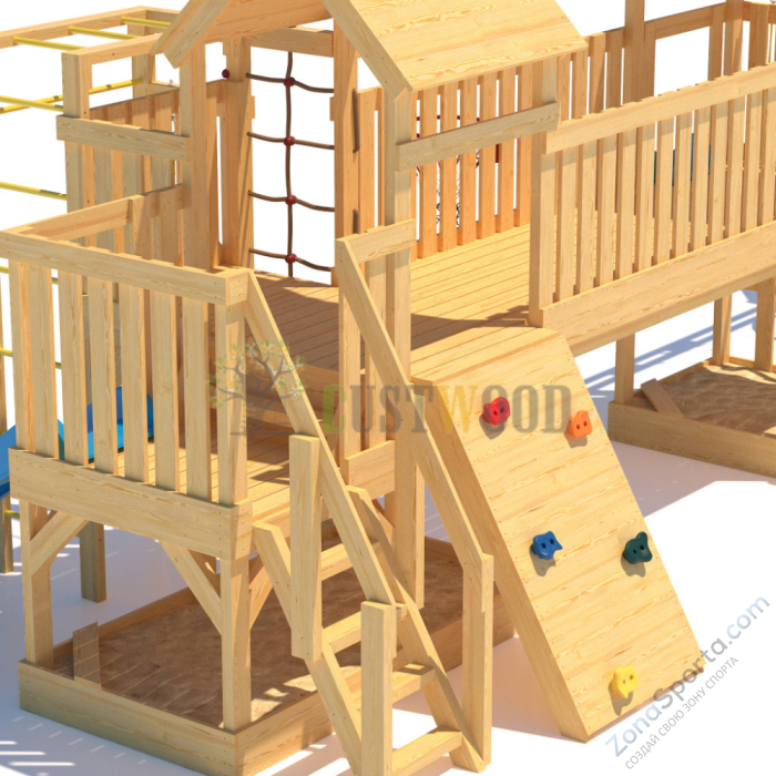 Детская деревянная игровая площадка для улицы дачи CustWood Scout S13