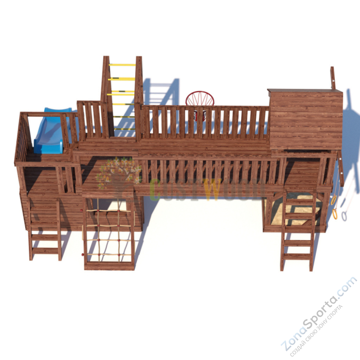 Детская деревянная игровая площадка для улицы дачи CustWood Scout SC11