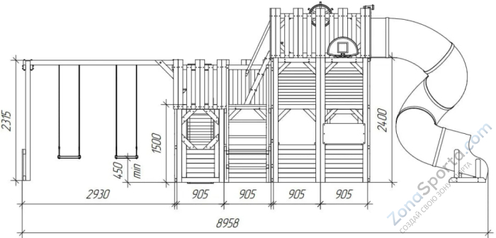Детская игровая площадка Савушка PlayHouse-6 с домиком