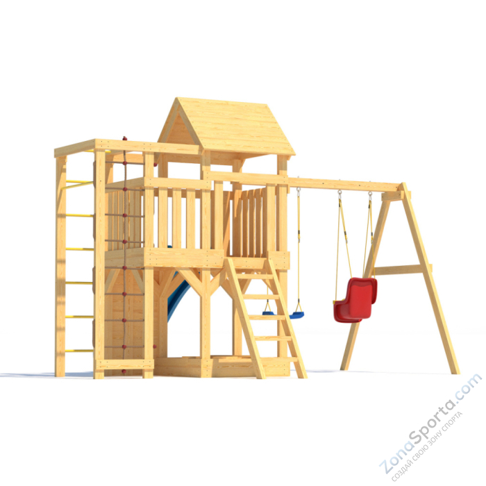 Детская площадка CustWood Scout S4 с деревянной крышей 