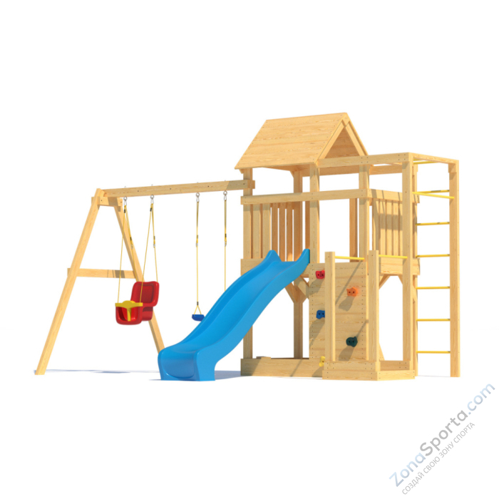 Детская площадка CustWood Scout S5 с деревянной крышей 