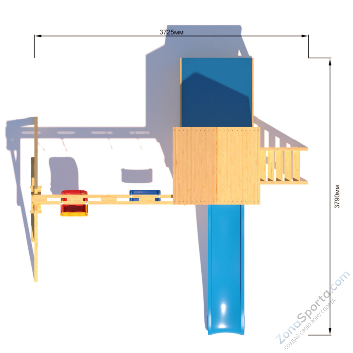 Детская площадка CustWood Scout S6 с деревянной крышей