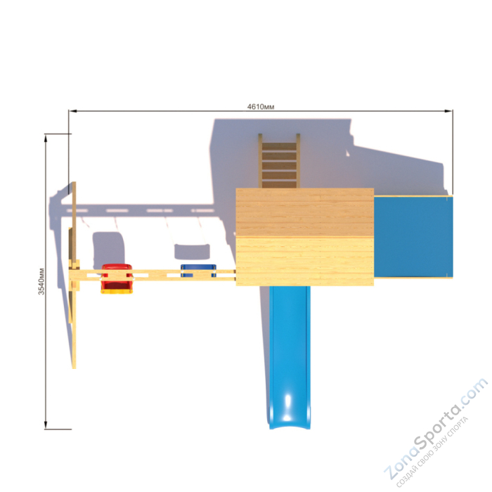 Детская площадка CustWood Scout S7+ с большой деревянной крышей