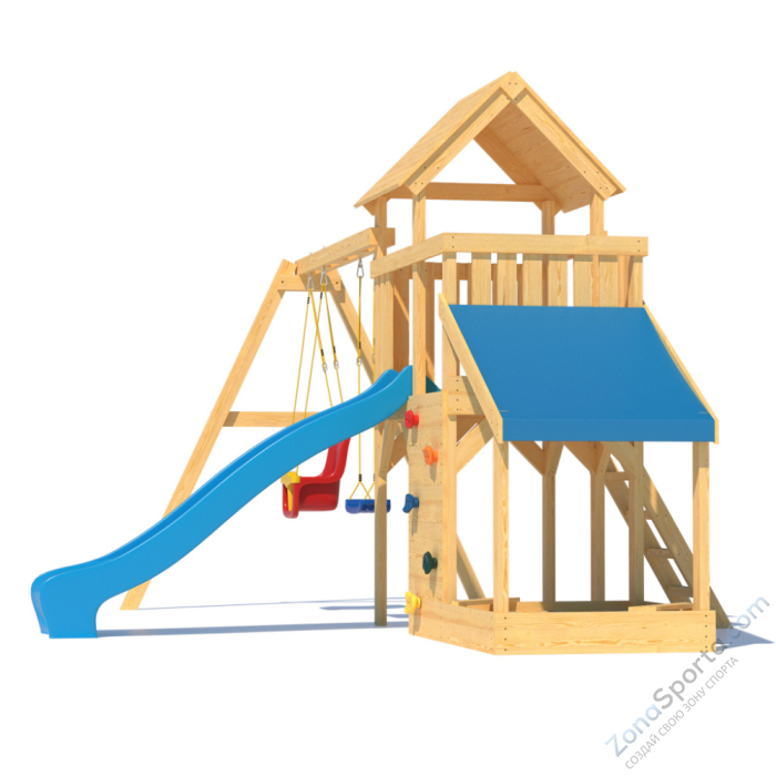 Детская площадка CustWood Scout S7 с деревянной крышей