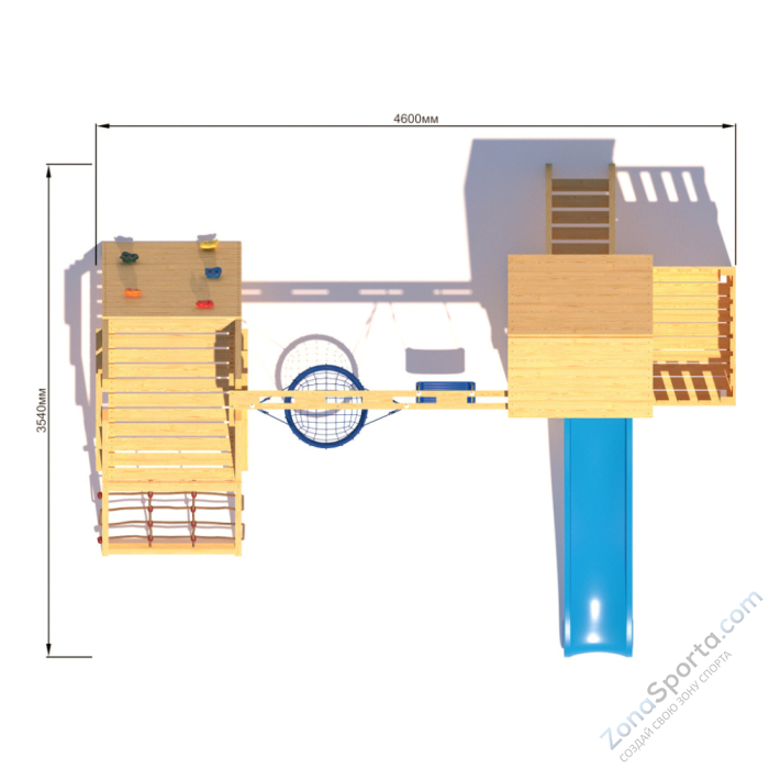 Детская площадка CustWood Scout S8 с деревянной крышей
