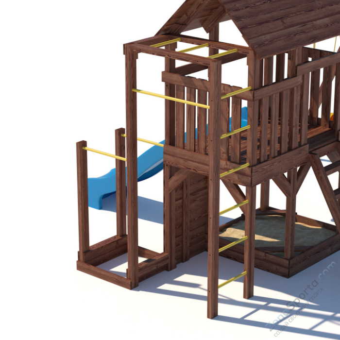 Детская площадка CustWood Scout SC5+ с большой деревянной крышей
