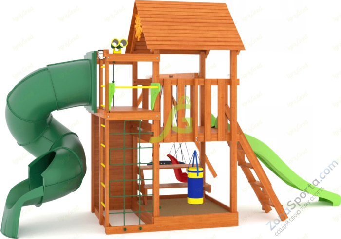 Детская площадка IgraGrad Крафт Pro 3 с трубой мод.2