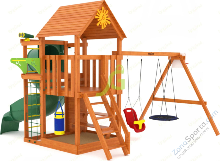 Детская площадка IgraGrad Крафт Pro 3 с трубой