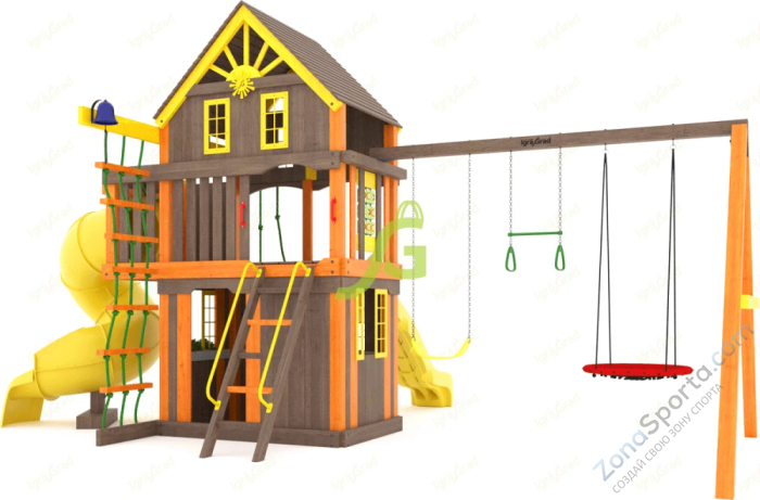 Детская площадка IgraGrad Шато 2 с трубой (Домик) мод.2