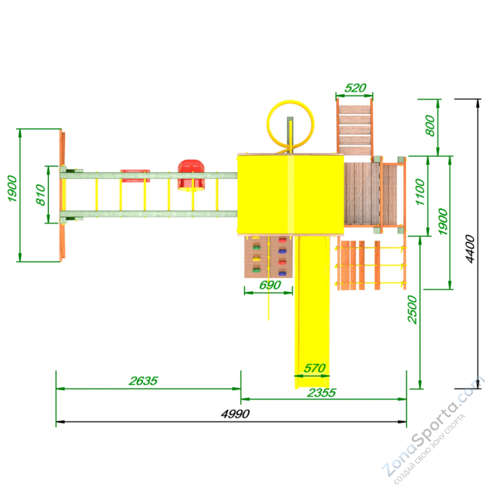 Детская площадка Пикник Вега Макси с рукоходом Вираж