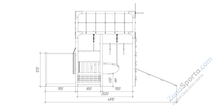 Детская площадка Савушка Куб-1 (Махагон) с подушками