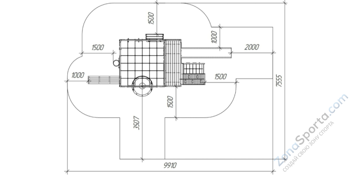 Детская площадка Савушка Куб-3 (Махагон) с подушками